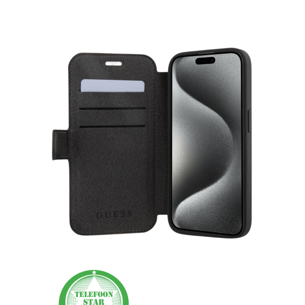 Bookcase Hoesje iPhone 15 Pro Max &ndash; Elegant Design met Gouden Logo – foto 5