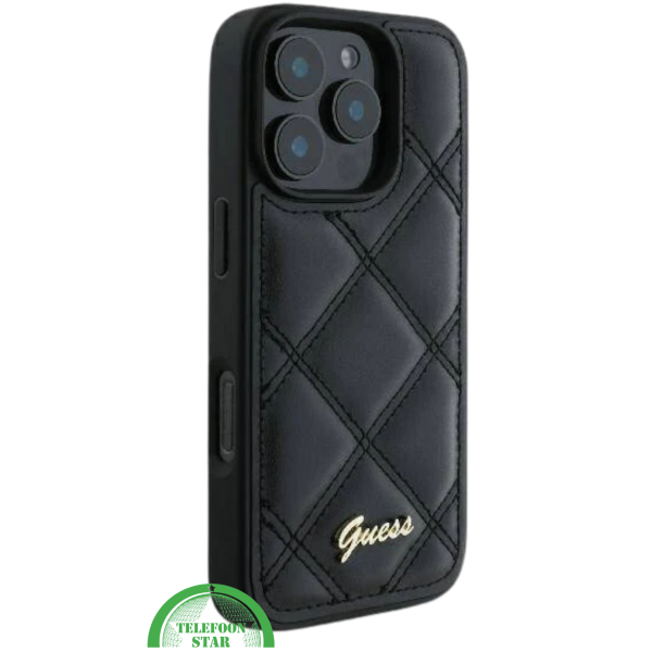 Hoesje voor iPhone 16 Pro Max &ndash; Luxe Zwarte Leren Look met Stijlvol Diamantpatroon – foto 5