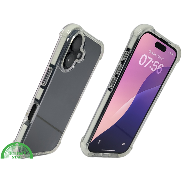Anti shock case witte randen silicone voor iPhone 16 – foto 2