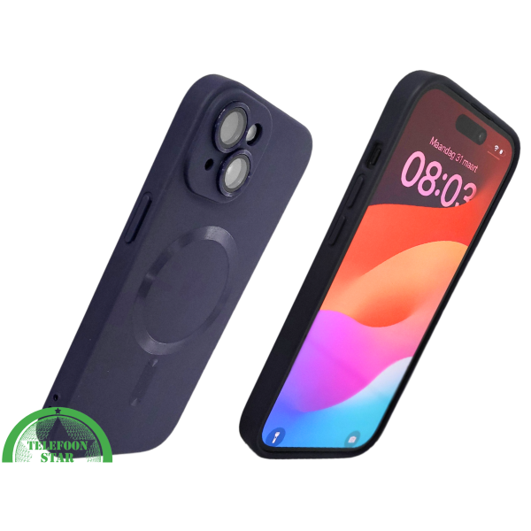iPhone 15 Plus Siliconen Hoesje Donkerblauw &ndash; MagSafe-Compatibel &amp; Ultieme Bescherming – foto 2