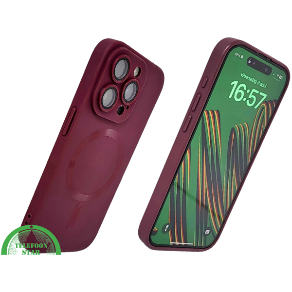 Bordeauxrood iPhone 15 Pro Max Hoesje met Ringhouder &ndash; Luxe Bescherming | Telefoonstar.nl – foto 2