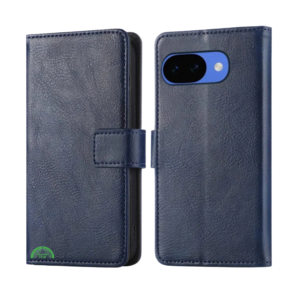 Google Pixel 10a Bookcase Hoesje blauw Leren Look Met Pasjeshouder – foto 5