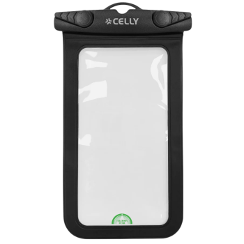 Celly Universele Waterdichte Telefoonhoes Zwart IPX8 &ndash; Geschikt voor iPhone 18 Serie tot 7 Inch