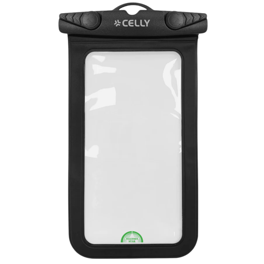Celly Universele Waterdichte Telefoonhoes Zwart IPX8 &ndash; Geschikt voor iPhone 18 Serie tot 7 Inch
