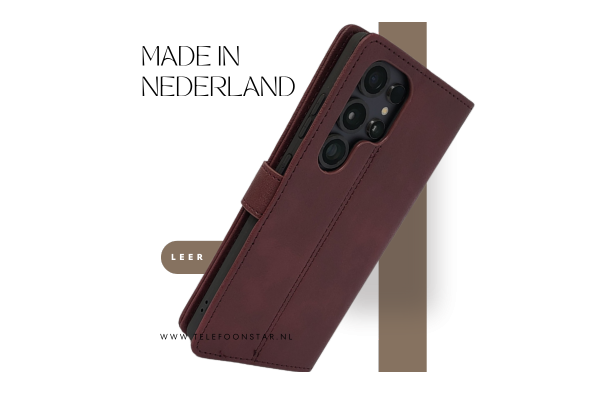 S25 Ultra Boek Case Leer Stijlvolle en Beschermende Wallet Case bordeauxrood