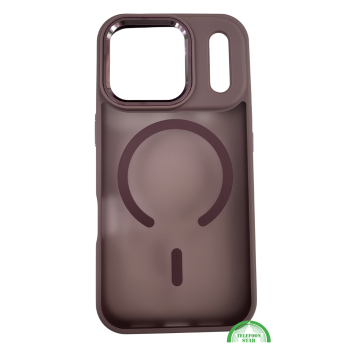 Matte ProtectCase iPhone 17 Pro Max met Magnetische Oplaadring &ndash; Smoke Bruin