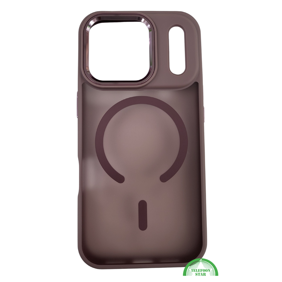Matte ProtectCase iPhone 17 Pro Max met Magnetische Oplaadring &ndash; Smoke Bruin