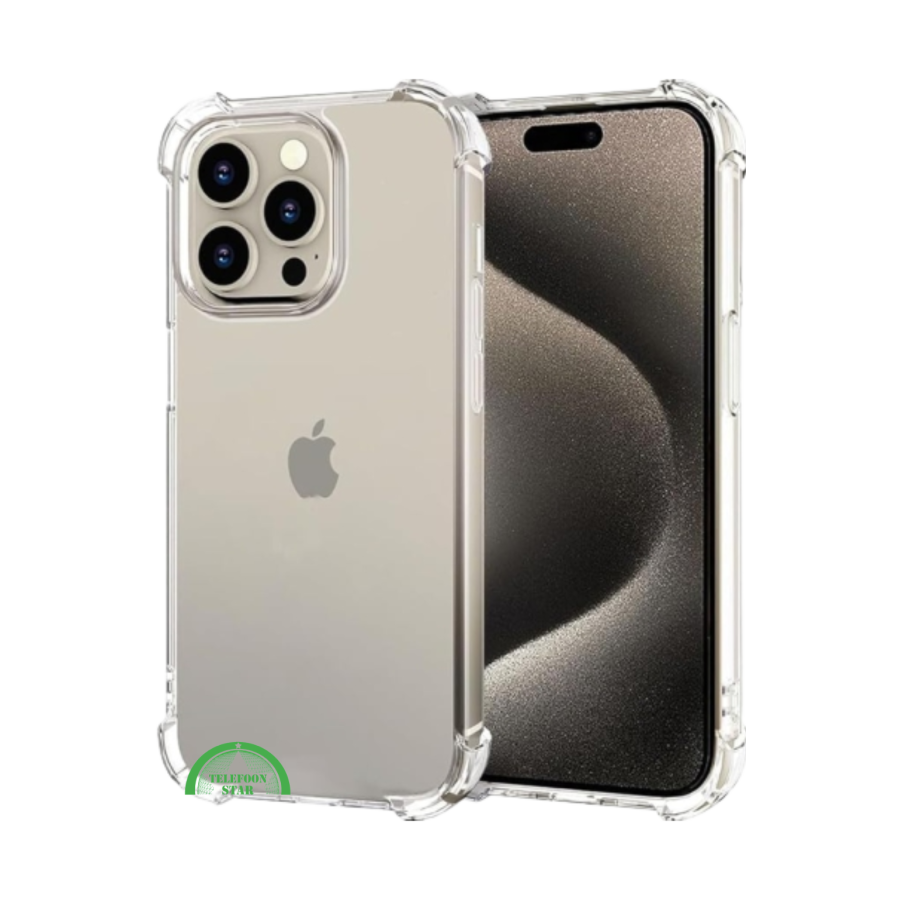 Transparant Antishock Hoesje voor iPhone 16 pro &ndash; Silicone, Flexibel, Helder &amp; Extra Sterk | Telefoonstar