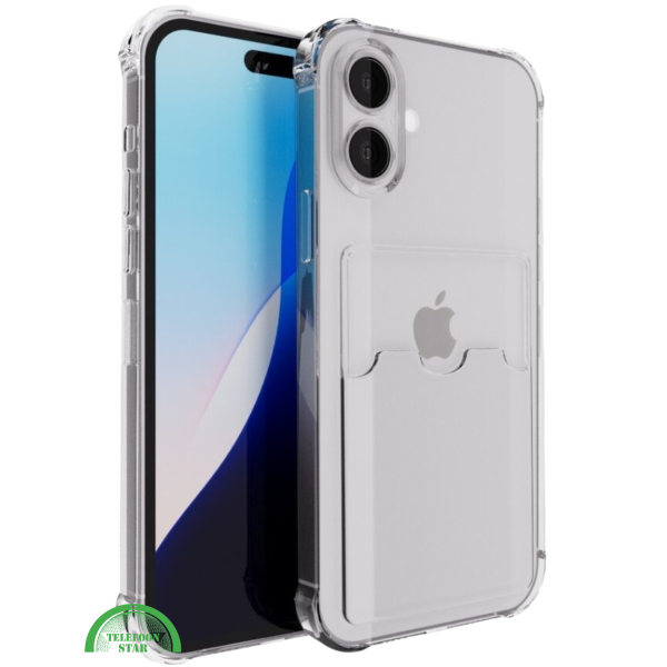 Transparant Hoesje voor iPhone 16 Plus met Kaarthouder &ndash; Slank, Praktisch &amp; Schokbestendig – foto 5