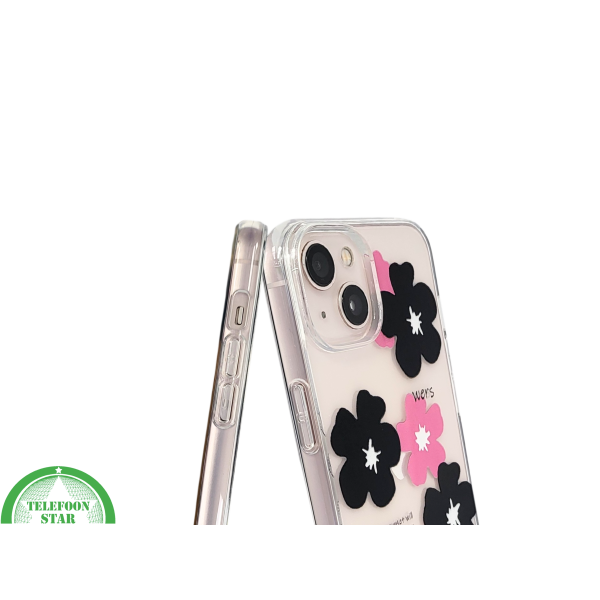 BloomPop Flex Case &ndash; iPhone 13 / 14 Hoesje met Zwarte &amp; Roze Bloemen | Telefoonstar.nl – foto 6