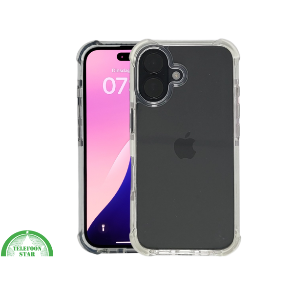 Anti shock case witte randen silicone voor iPhone 16 – foto 3