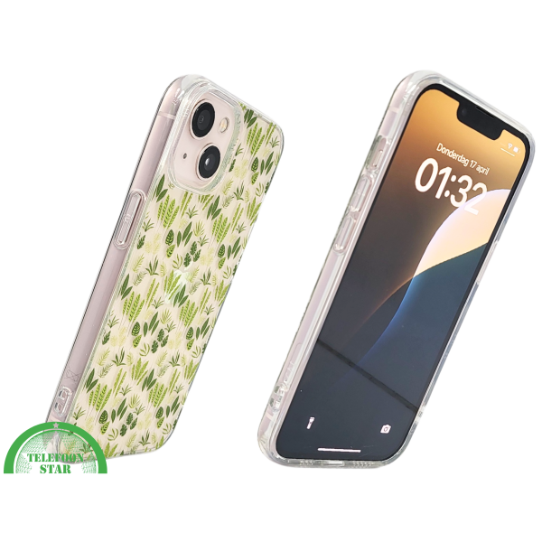 GreenNature Soft Case &ndash; Bladeren Hoesje iPhone 13 / 14 Transparant | Telefoonstar.nl – foto 2