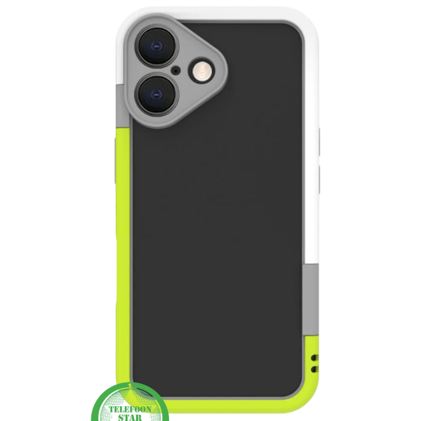 iPhone 16 Stootbestendig Hoesje &ndash; Sportieve Bescherming in Zwart, Wit &amp; Limegroen – foto 2