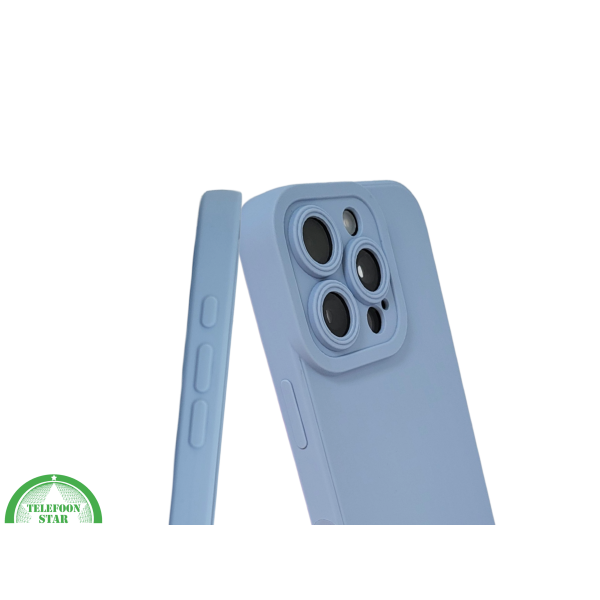 iPhone 16 Pro Lichtblauw Hoesje Mat Design Met Verhoogde Camerabescherming – foto 6