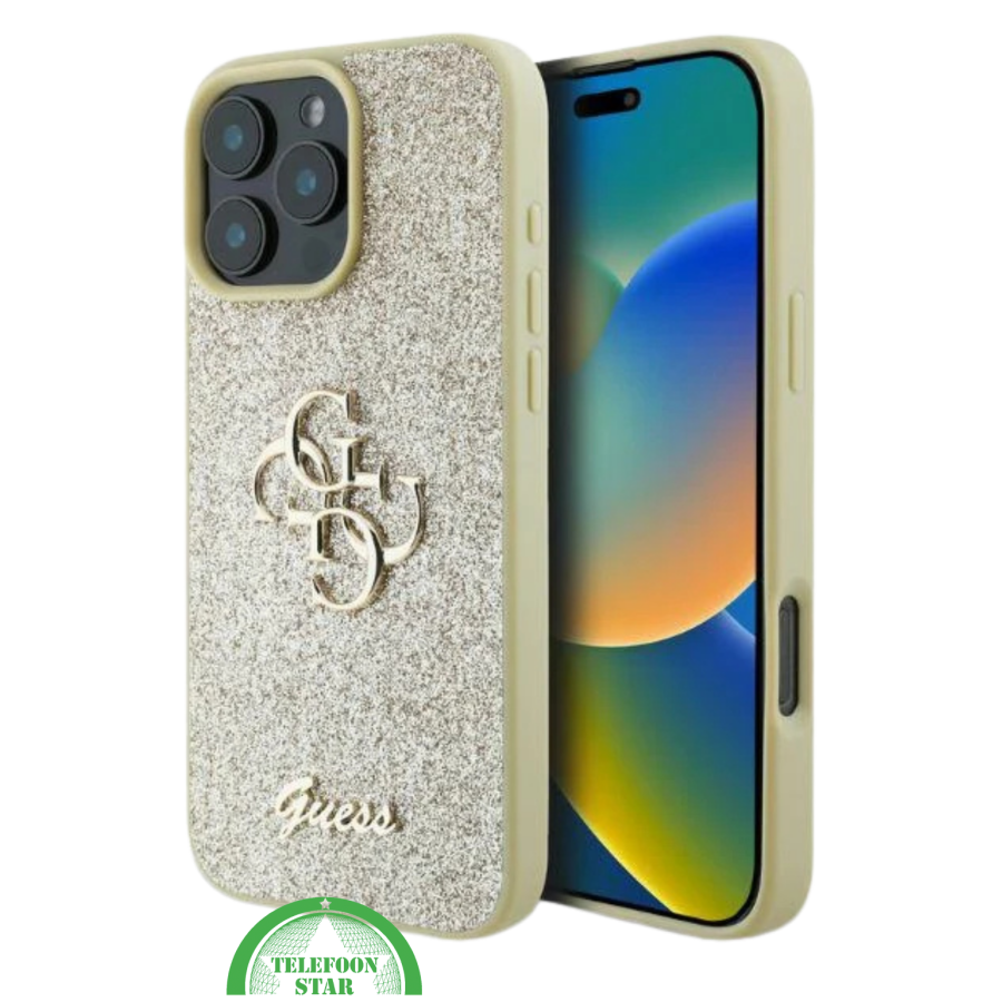 iPhone 16 Pro Max Hoesje &ndash; Goud Glitter Luxe Edition