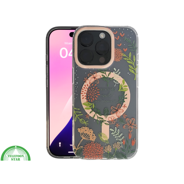 8iPhone 16 Pro Transparant Hoesje Met Bloemenprint En Elegante Tekstdecoratie – foto 3