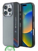 Motorsport Hoesje voor iPhone 16 Pro &ndash; Grijs/Zwart | Sportief Design met Ultieme Bescherming
