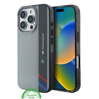 Motorsport Hoesje voor iPhone 16 Pro &ndash; Grijs/Zwart | Sportief Design met Ultieme Bescherming