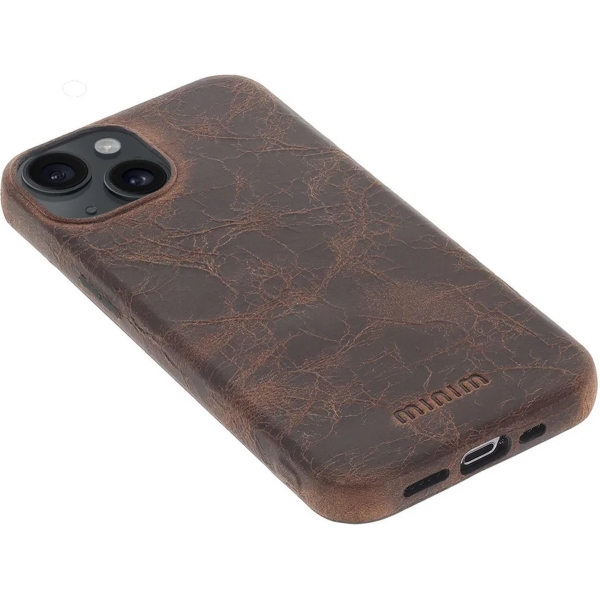 iPhone 15 100% Leer hoesje | Lederen Backcover | Minimalistisch | Bruin – foto 3