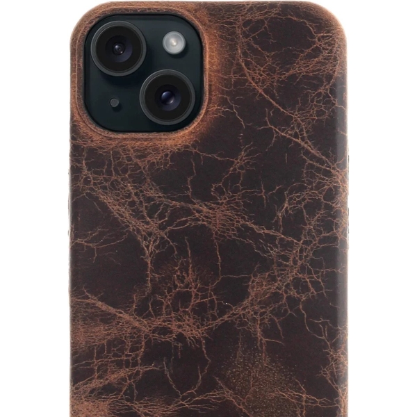 iPhone 15 100% Leer hoesje | Lederen Backcover | Minimalistisch | Bruin – foto 4
