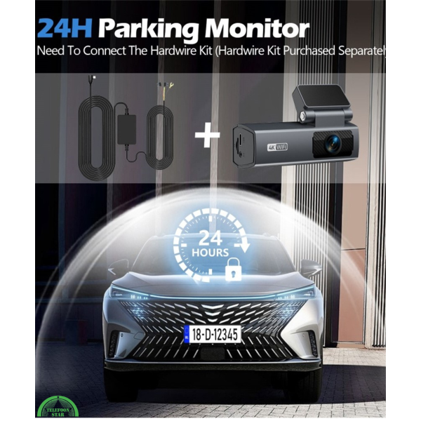 4K WiFi Dashcam Voor Auto Met Achtercamera &ndash; Ultra HD Dashboard Camera Met App Bediening – foto 6