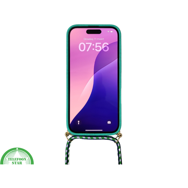 iPhone 16 Plus Hoesje met Koord Groen Duurzaam Trendy – foto 3