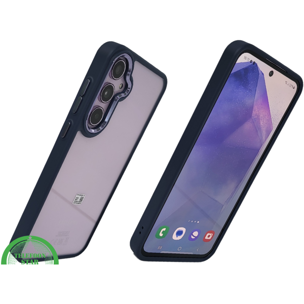Samsung Galaxy A16 Hoesje Transparant met Blauwe Rand, Schokbestendig – foto 2