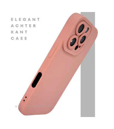 iPhone 16 Pro Perzik Hoesje &ndash; Mat Design met Verhoogde Camerabescherming