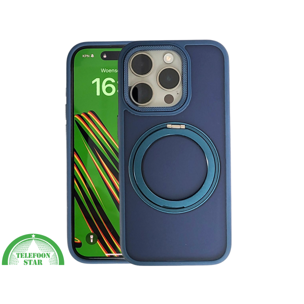 Donkerblauw iPhone 15 Pro Max Hoesje met Ringhouder &ndash; Grip &amp; Bescherming | Telefoonstar.nl – foto 3