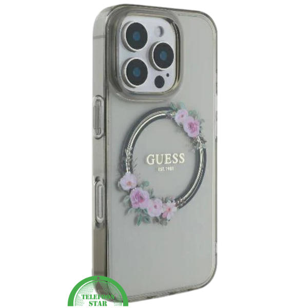 iPhone 16 Pro Transparant Hoesje met Bloemenring | Elegant Design met Subtiele Luxe – foto 2