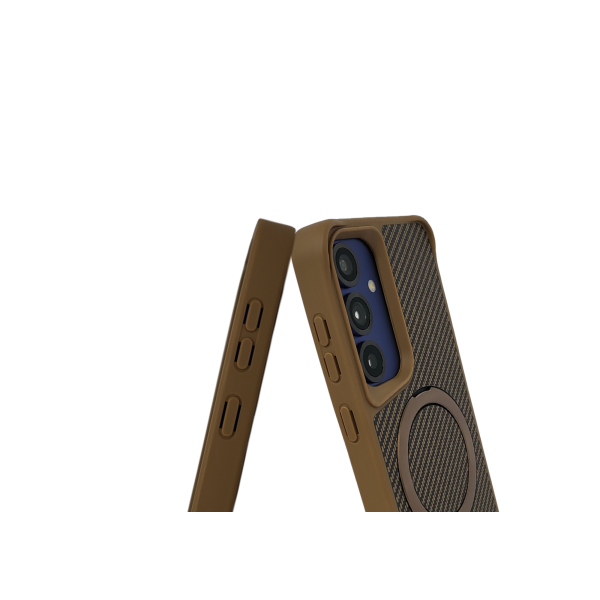 Samsung Galaxy S25 MagSafe Hoesje &ndash; Brons Carbon Look | Magnetisch &amp; Schokbestendig – foto 4
