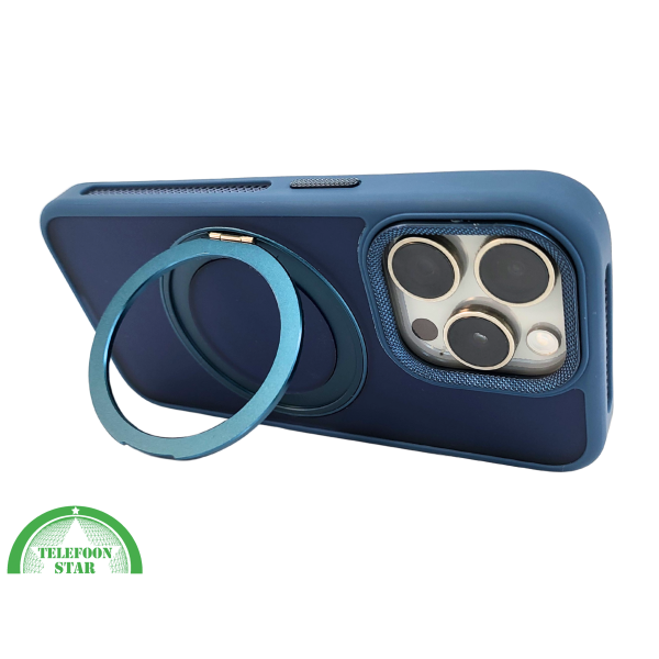 Donkerblauw iPhone 15 Pro Max Hoesje met Ringhouder &ndash; Grip &amp; Bescherming | Telefoonstar.nl – foto 4