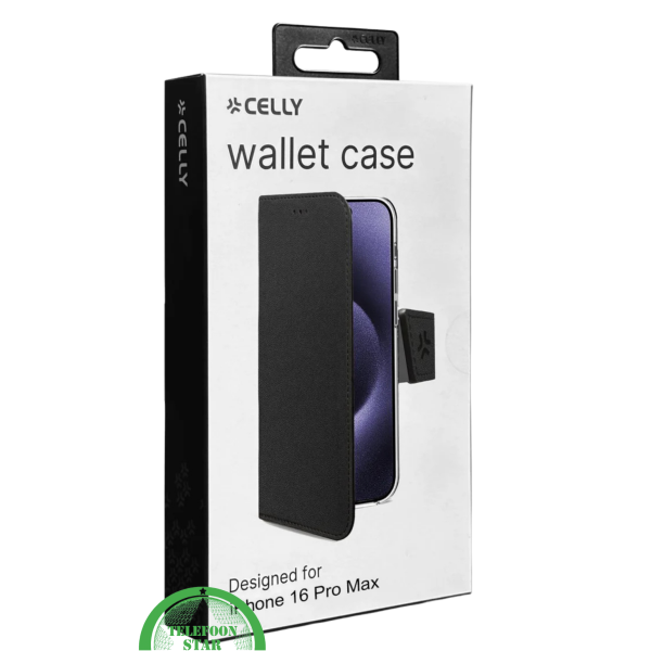 Hoesje voor iPhone 16 Pro Max &ndash; Zwarte Luxe Bookcase met Magnetische Sluiting – foto 4