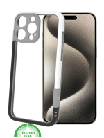 iPhone 16 Pro Max Hoesje &ndash; Transparant Frame met Versterkte Hoeken (Wit-Grijs Design)