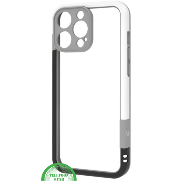 iPhone 16 Pro Max Hoesje &ndash; Transparant Frame met Versterkte Hoeken (Wit-Grijs Design) – foto 2