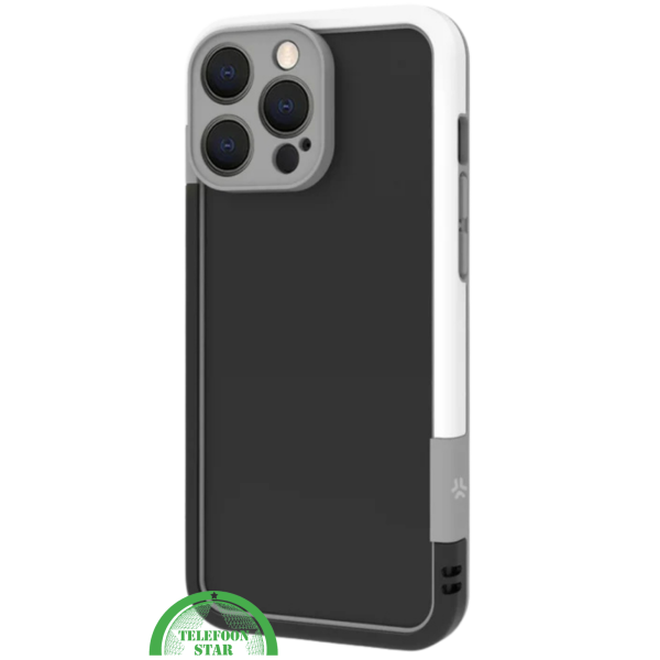 iPhone 16 Pro Max Hoesje &ndash; Transparant Frame met Versterkte Hoeken (Wit-Grijs Design) – foto 3