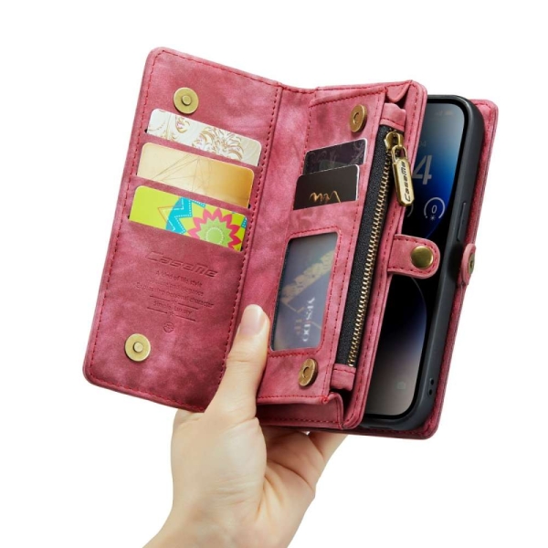 iPhone 14 Pro Max 3-in-1 portemonnee hoesje rood – foto 6