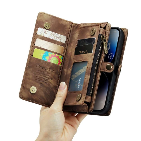iPhone 14 Pro 3-in-1 portemonnee hoesje bruin – foto 6