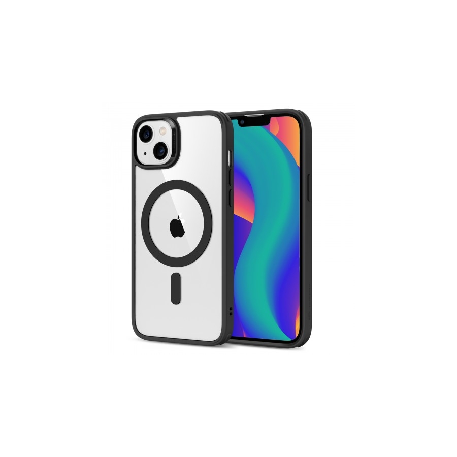 iPhone 14 HaloLock hoesje zwart doorzichtig