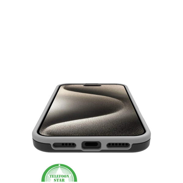 iPhone 16 Pro Max Hoesje &ndash; Transparant Frame met Versterkte Hoeken (Wit-Grijs Design) – foto 5