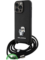 iPhone 15 Pro Crossbody Hoesje &ndash; Stijlvol Zwart met Draagkoord