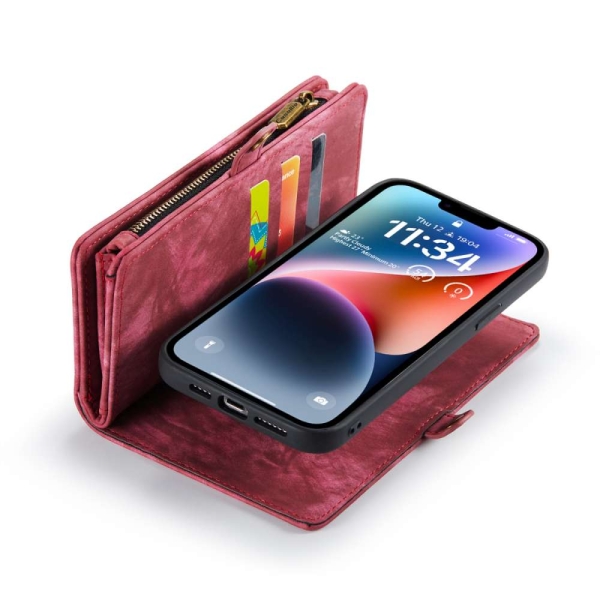 iPhone 14 3-in-1 portemonnee hoesje rood – foto 6