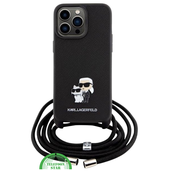 iPhone 15 Pro Crossbody Hoesje &ndash; Stijlvol Zwart met Draagkoord – foto 2