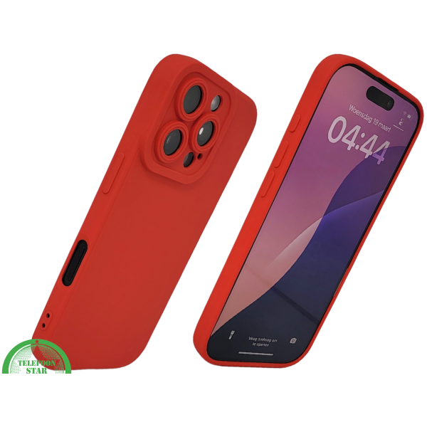 iPhone 16 Pro Rood Hoesje &ndash; Mat Design met Verhoogde Camerabescherming – foto 2