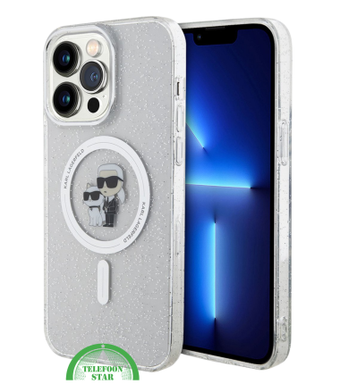 Hoesje voor iPhone 15 Pro Transparant  &ndash; MagSafe Case met Glitters en Design