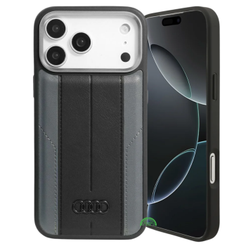 Hoesje voor iPhone 17 Pro Zwart Slank en Leather Stripe Case
