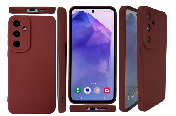 Samsung Galaxy A56 Hoesje Roodbruin – Luxe Siliconen Schokbestendige Backcover