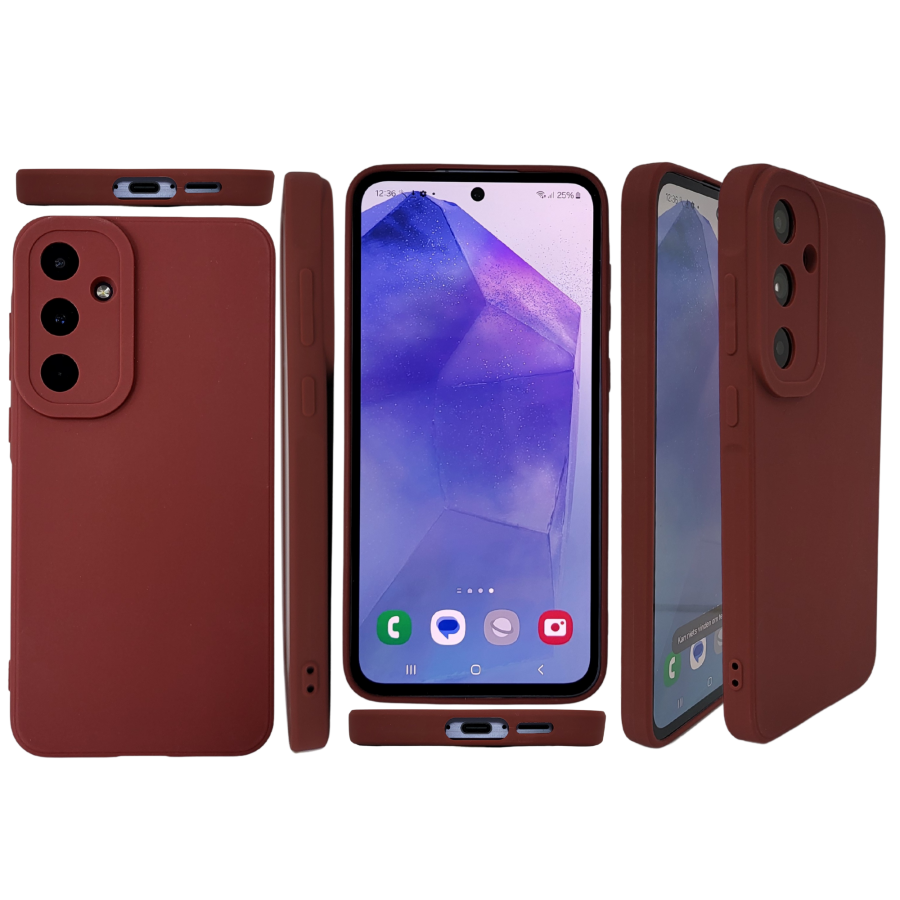 Samsung Galaxy A56 Hoesje Roodbruin &ndash; Luxe Siliconen Schokbestendige Backcover