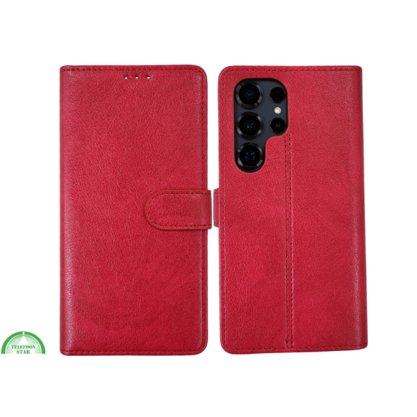 Rood hoesje met 3 pasje voor S25 Edge – foto 6
