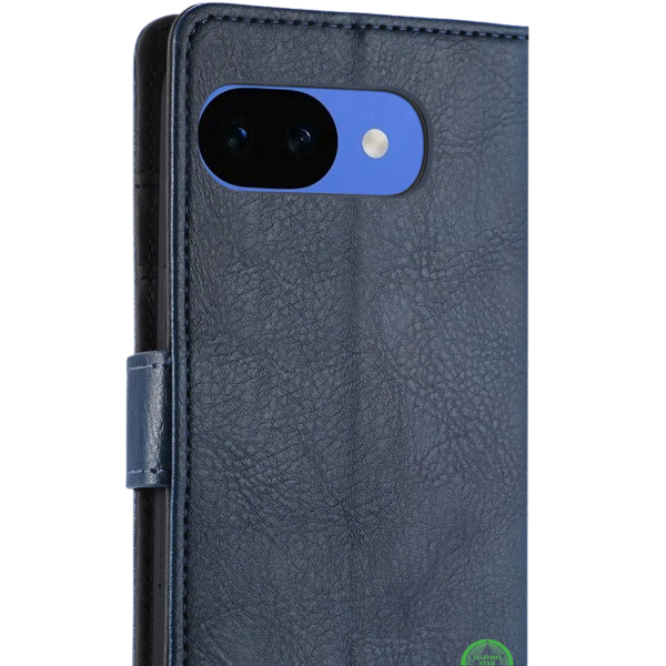Google Pixel 10a Bookcase Hoesje blauw Leren Look Met Pasjeshouder – foto 3
